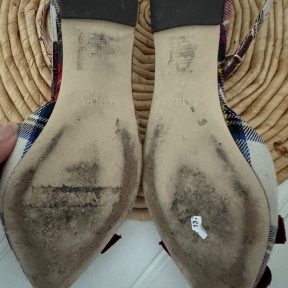 J. Crew Sadie Pom-Pom Tartan Ankle Strapped Flats In Tartan 6.5 - Picture 5 of 8